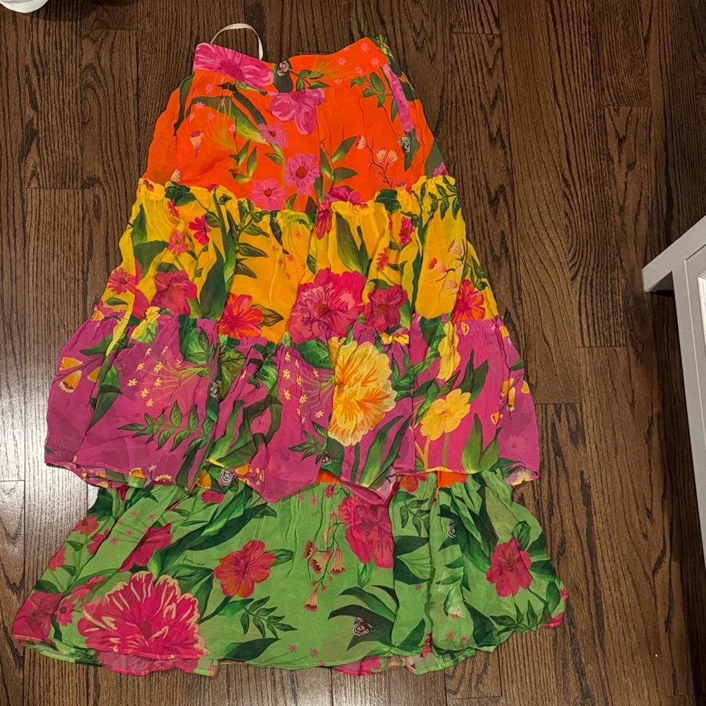 FARM Rio Colorful Floral Maxi Skirt